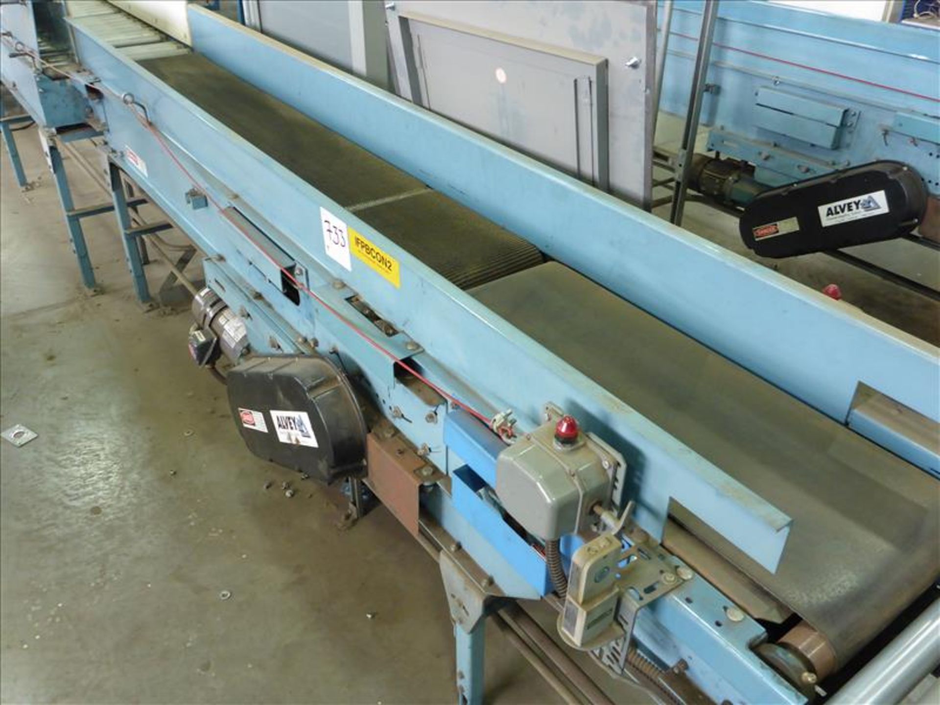 Alvey belt conveyor, approx. 15 in. x 120 in., 1.5 hp