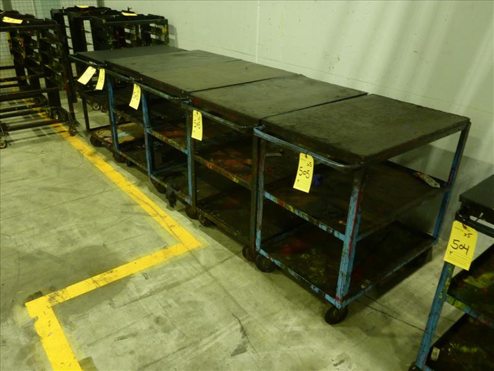 (5) press room carts (B)