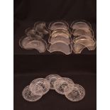 A Lot of Twelve Kidney Shaped Glass Dishes and Five Circular Glass Dishes