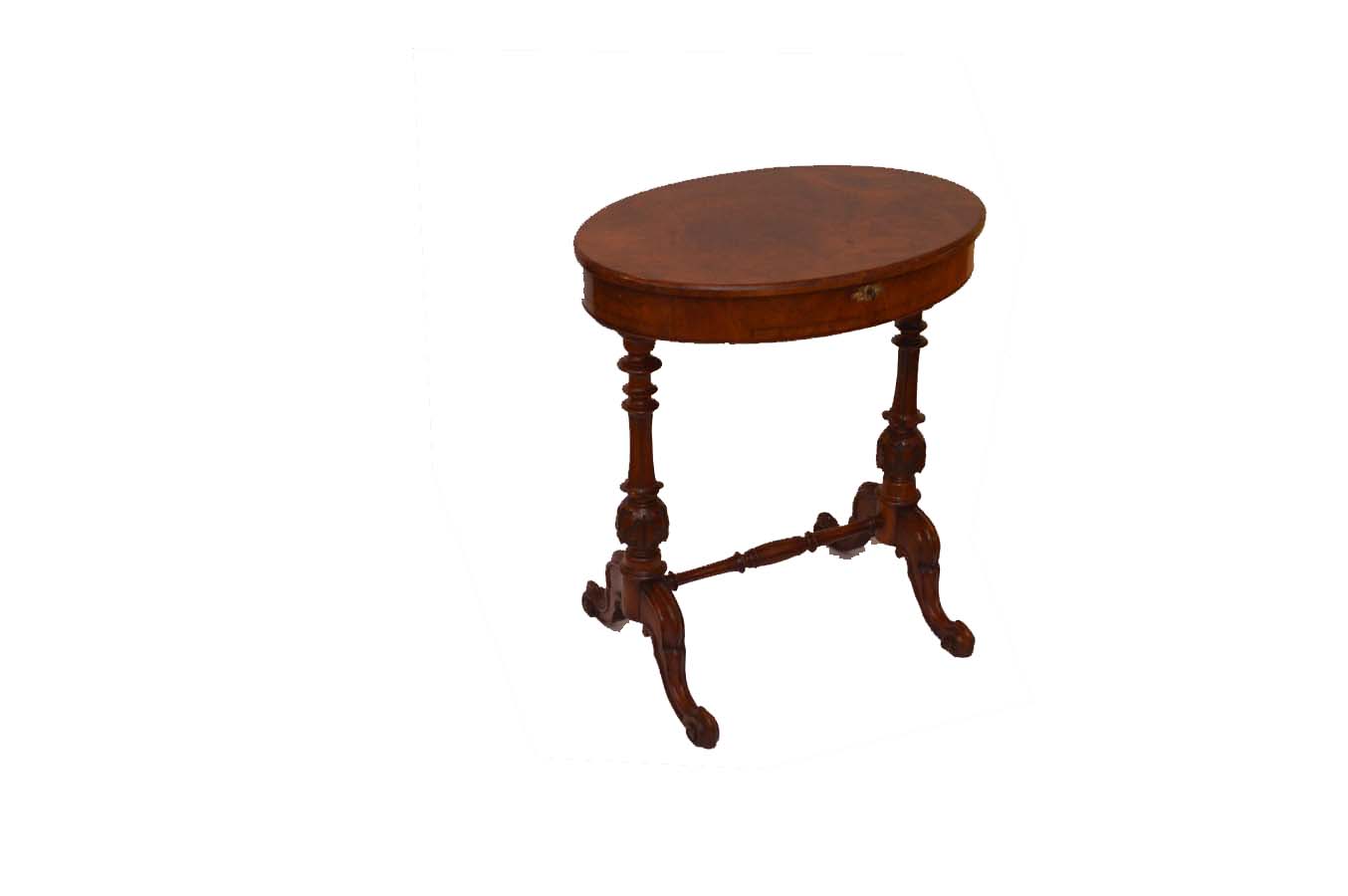 A Very Nice Oval Walnut Sewing Table