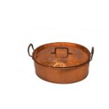 A Large Oval Lidded Copper Pan