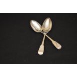 A Pair of Heavy George III Silver Service Spoons, London 1817