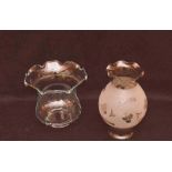 A Clear Glass Oil Lamp Shade and Another