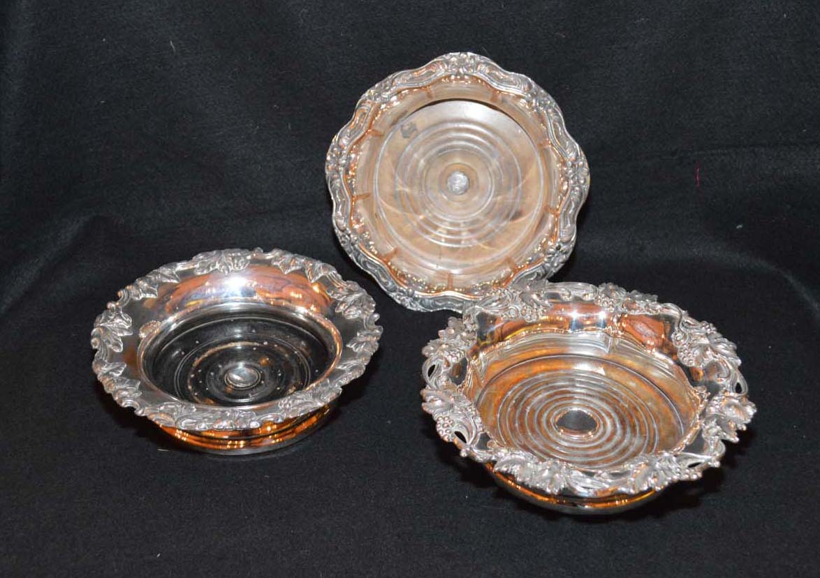 Three Good Silver Plate Coasters