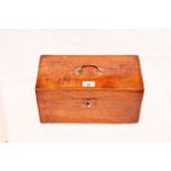 A Mahogany Lidded Three Compartment Box