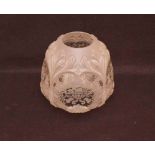 A Good Etched Glass Oil Lamp Shade