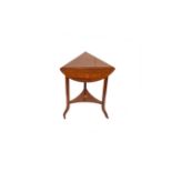 A Very Nice Inlaid Rosewood Triple Drop Leaf Corner Table