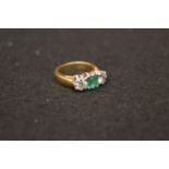 A Very Nice 18ct Gold Emerald and Diamond Ring