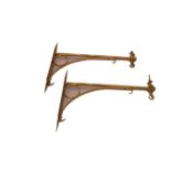 A Very Good Pair of Brass Wall Brackets