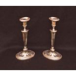 A Pair of Matched Silver Plated Candle Sticks