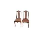 A Nice Pair of Inlaid Mahogany Upholstered Chairs