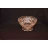 A Heavy Footed Circular Crystal Bowl