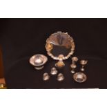 A Collection of Silver Plate on a Footed Gallery Tray