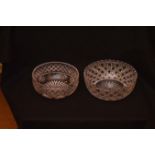 Two Heavy Crystal Fruit Bowls