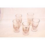 A Good Lot of Six Early Footed Glasses