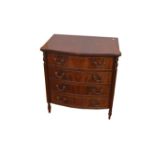A Fine Mahogany Shaped Front Four Drawer Chest