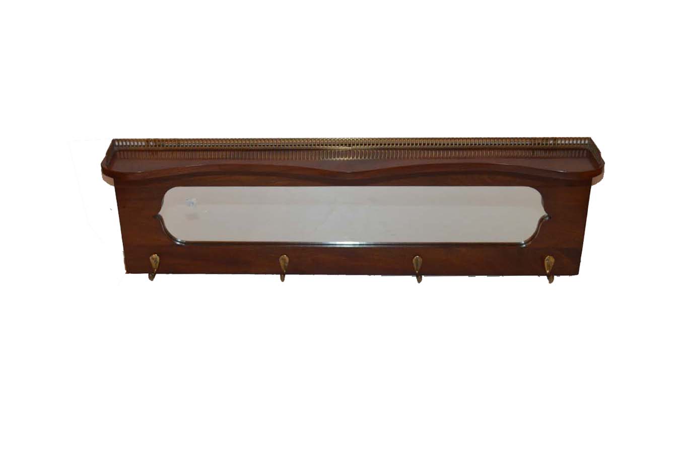 A Mahogany Mirror Backed Coat Rack, Gilted Gallery