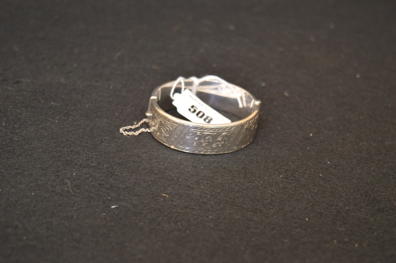 A Nice Silver Engraved Bangle, Chester 1960