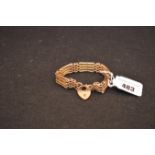 A Gold Victorian 9ct Rose Gold Gate Bracelet