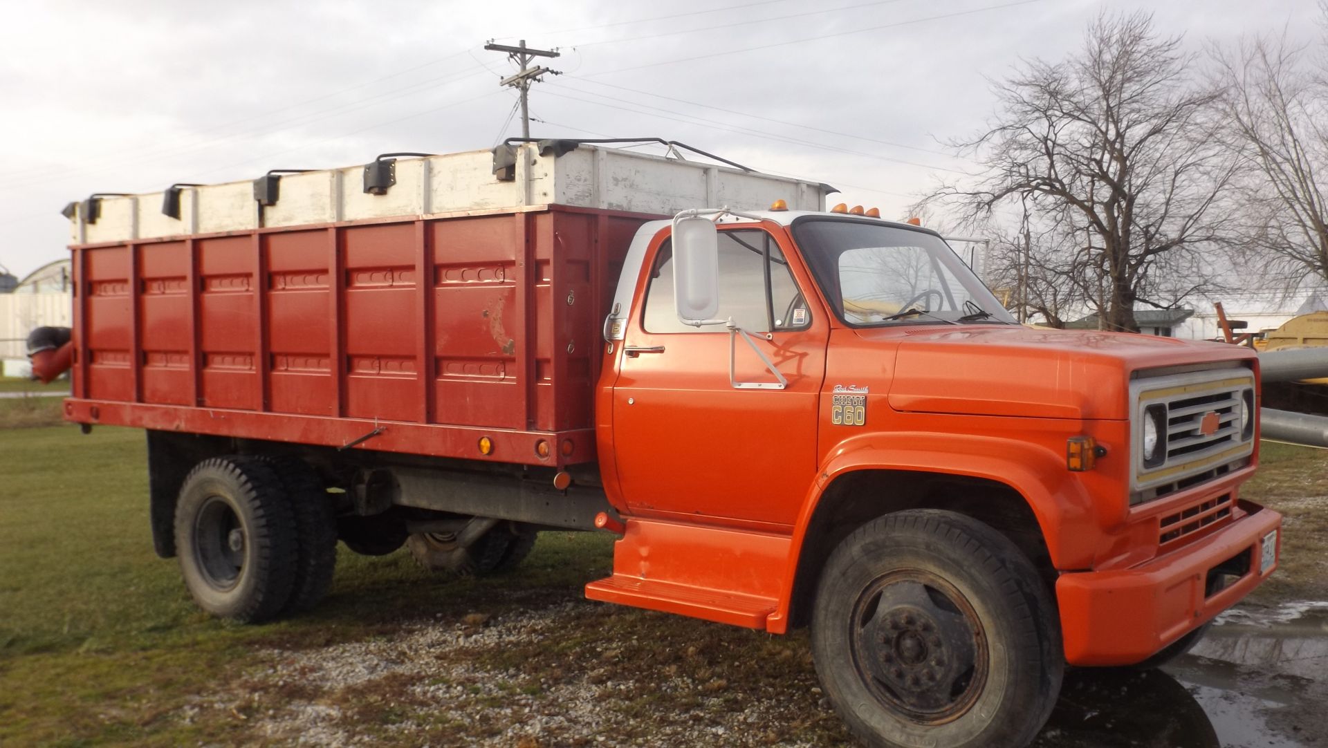 1974 C60 Chevy Truck, single axel, 16' Knapheide Grain Bed and Hoist, V8, 5/2 spd, 77,320 one owner