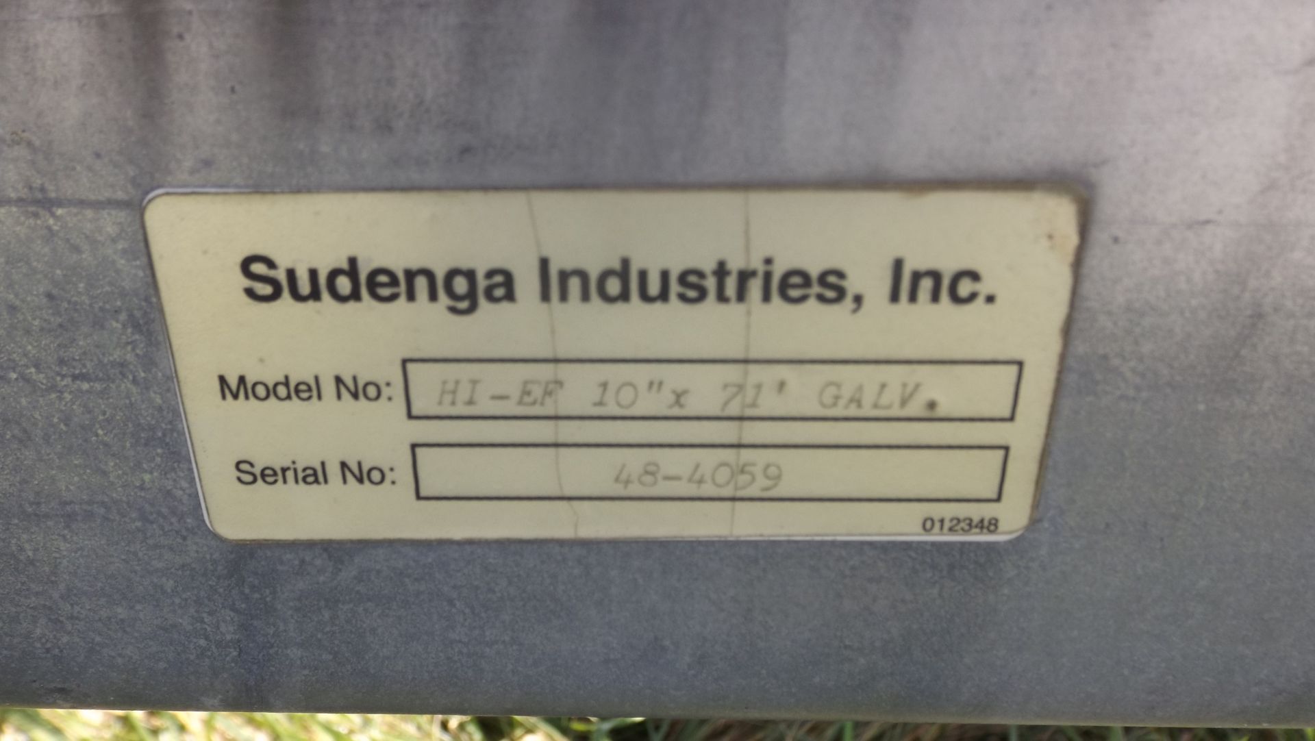 Sudenga 10x71 Model Hi-EF swing away grain auger, SN 48-4059 - Image 4 of 4