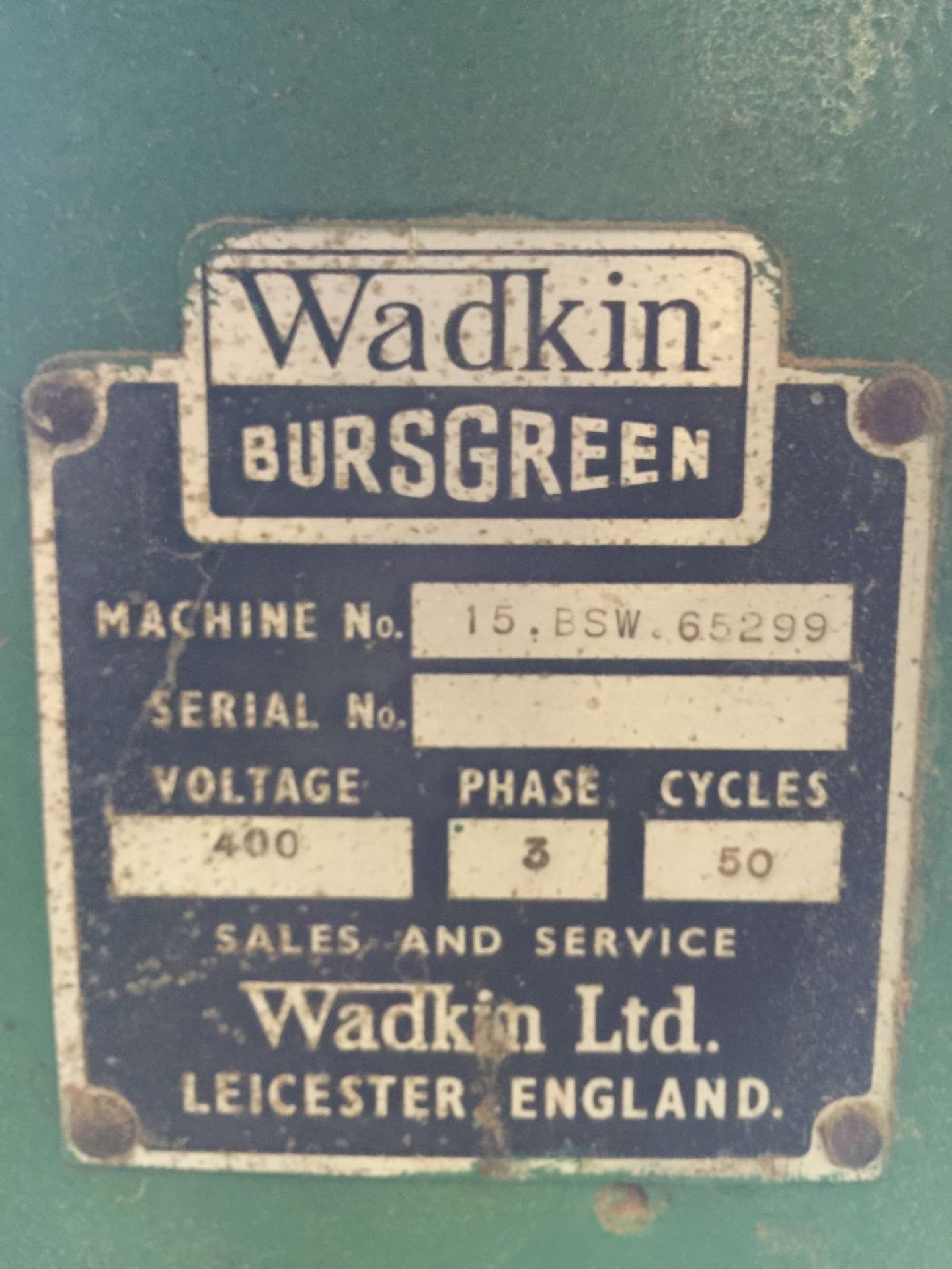 WADKIN BURSGREEN TABLE CIRCULAR SAW - IN GOOD WORKING ORDER - NO VAT - Image 4 of 4