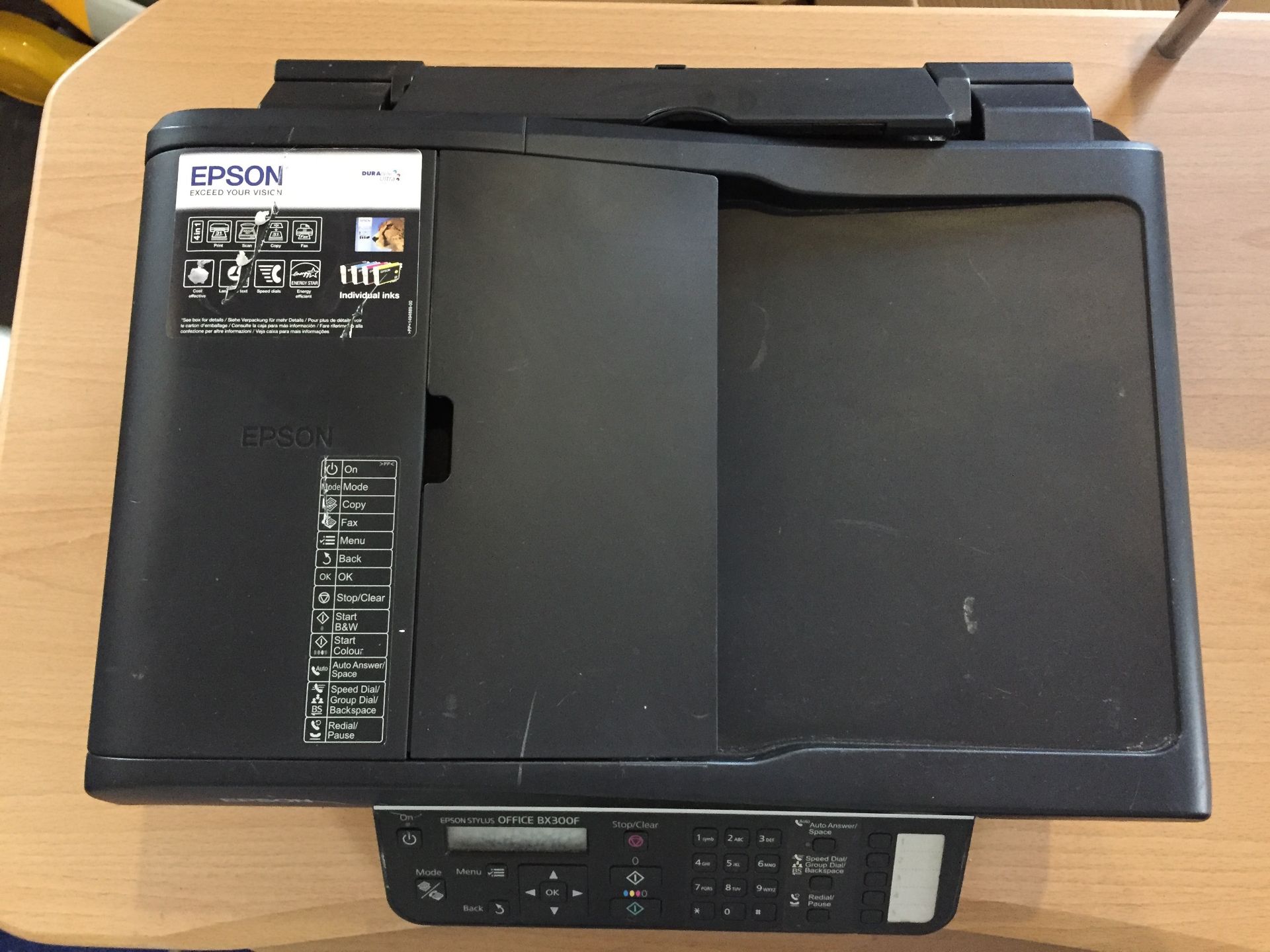 EPSON STYLUS OFFICE BX300F PRINTER FAX SCAN COPY MACHINE  BLACK AND WHITE  COLOUR  AUTO ANSWER SPEED