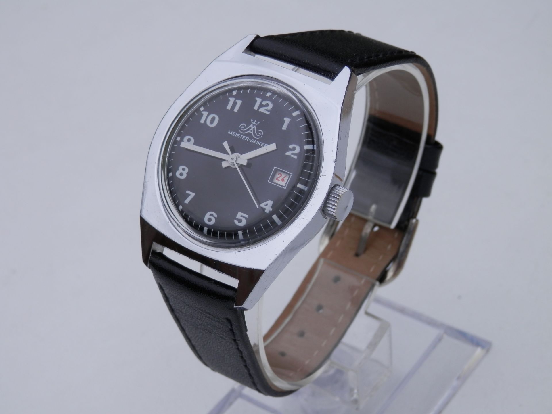 SUPERB RARE GENTS 1960S GERMAN MADE MEISTER ANKER HAND WIND DATE WATCH. - Image 2 of 10