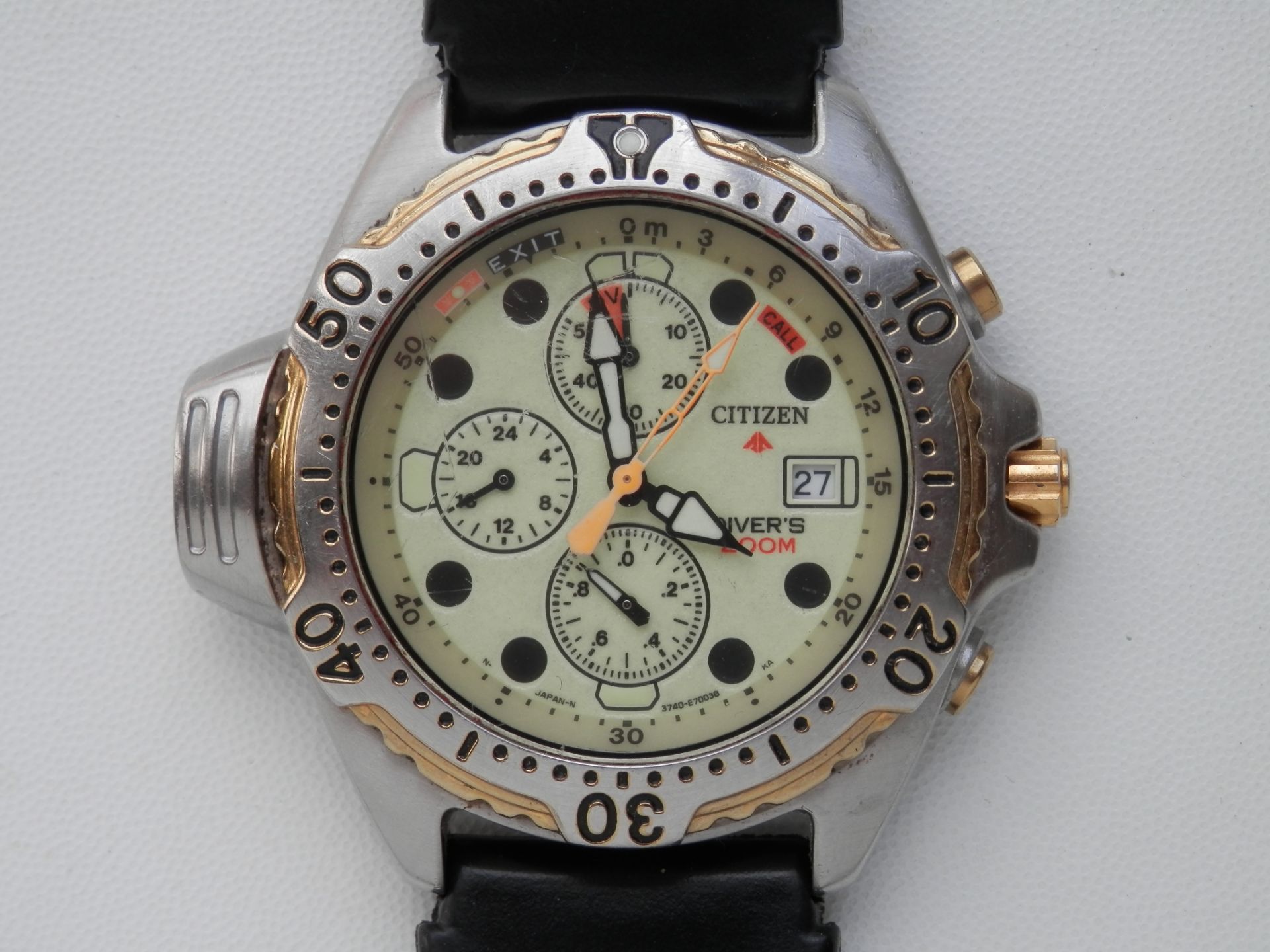 RARE GENTS CITIZEN PROMASTER LUME 3740 DEPTH METER STAINLESS RETRO DATE WATCH - Image 2 of 12