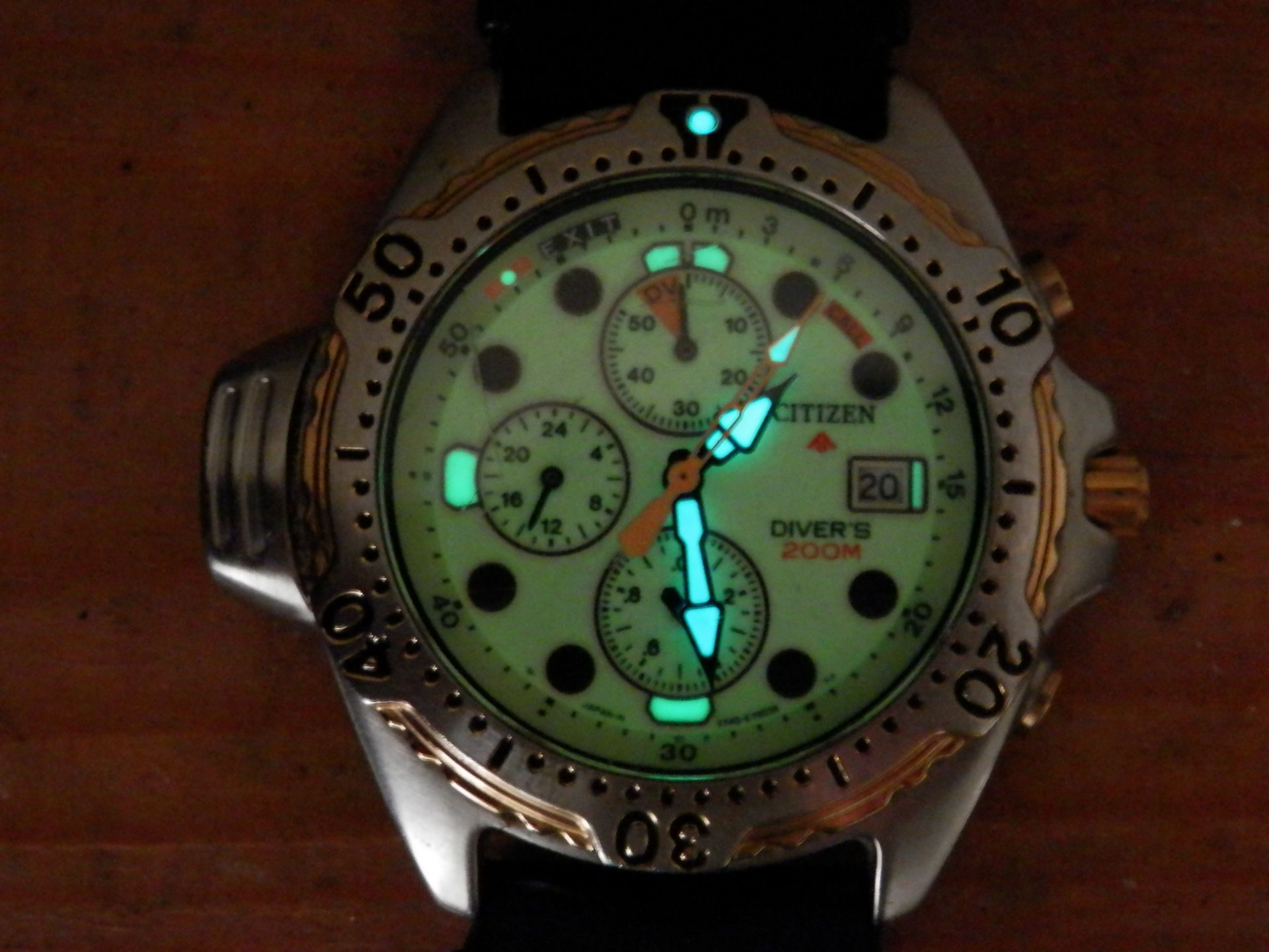 RARE GENTS CITIZEN PROMASTER LUME 3740 DEPTH METER STAINLESS RETRO DATE WATCH - Image 3 of 12