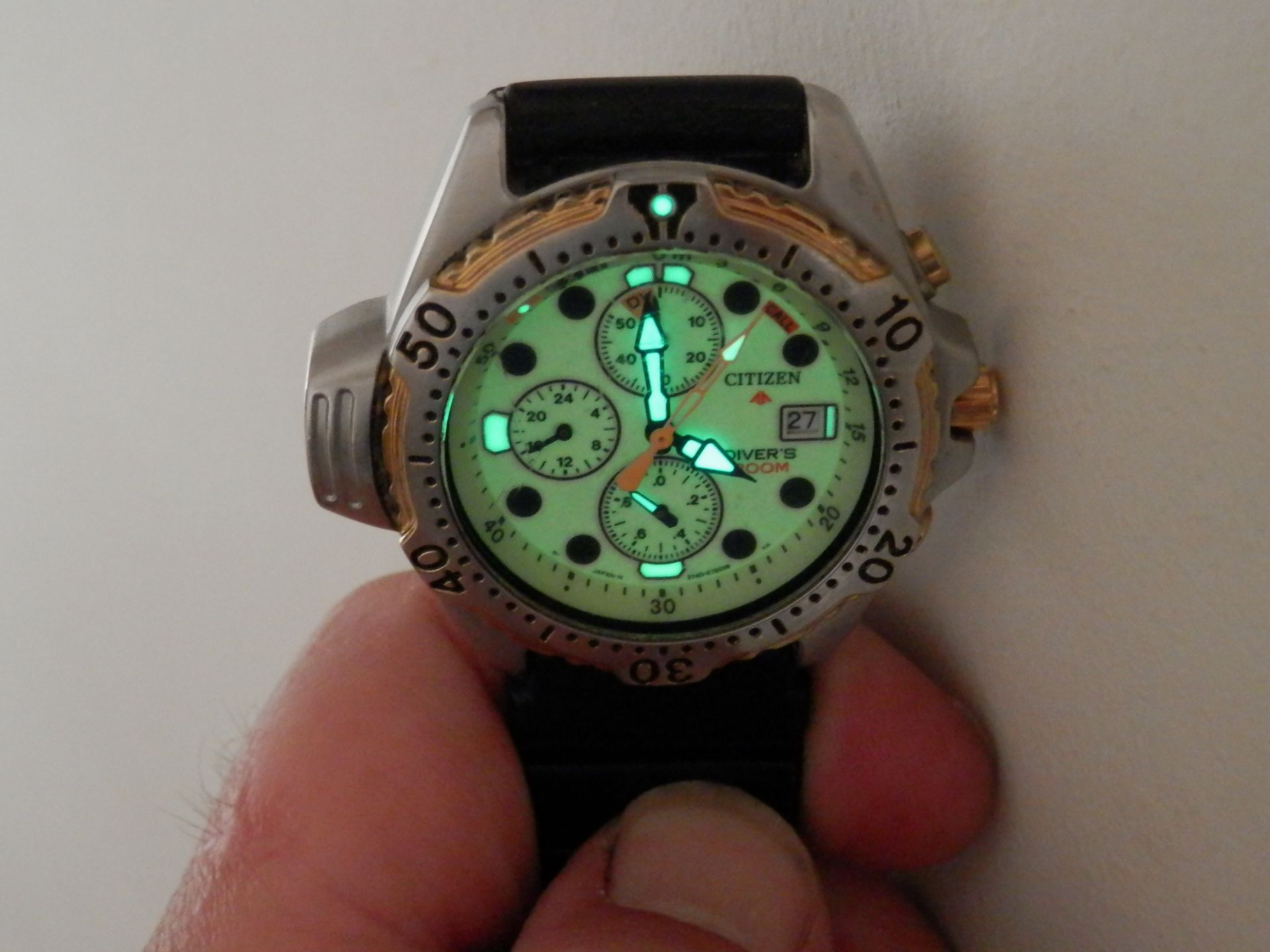 RARE GENTS CITIZEN PROMASTER LUME 3740 DEPTH METER STAINLESS RETRO DATE WATCH - Image 12 of 12