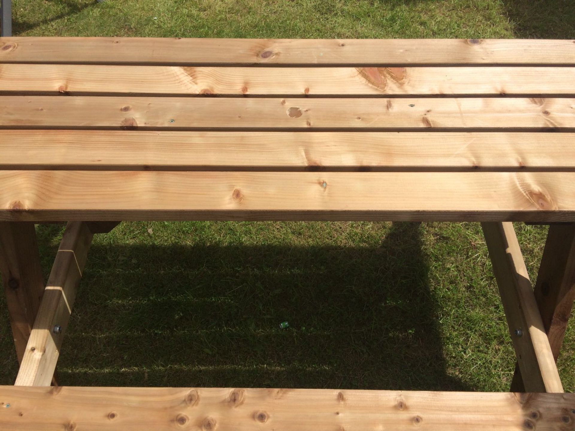 BRAND NEW TREATED WOOD BENCH, BOLTED AND SCREWED *NO VAT* - Image 2 of 7