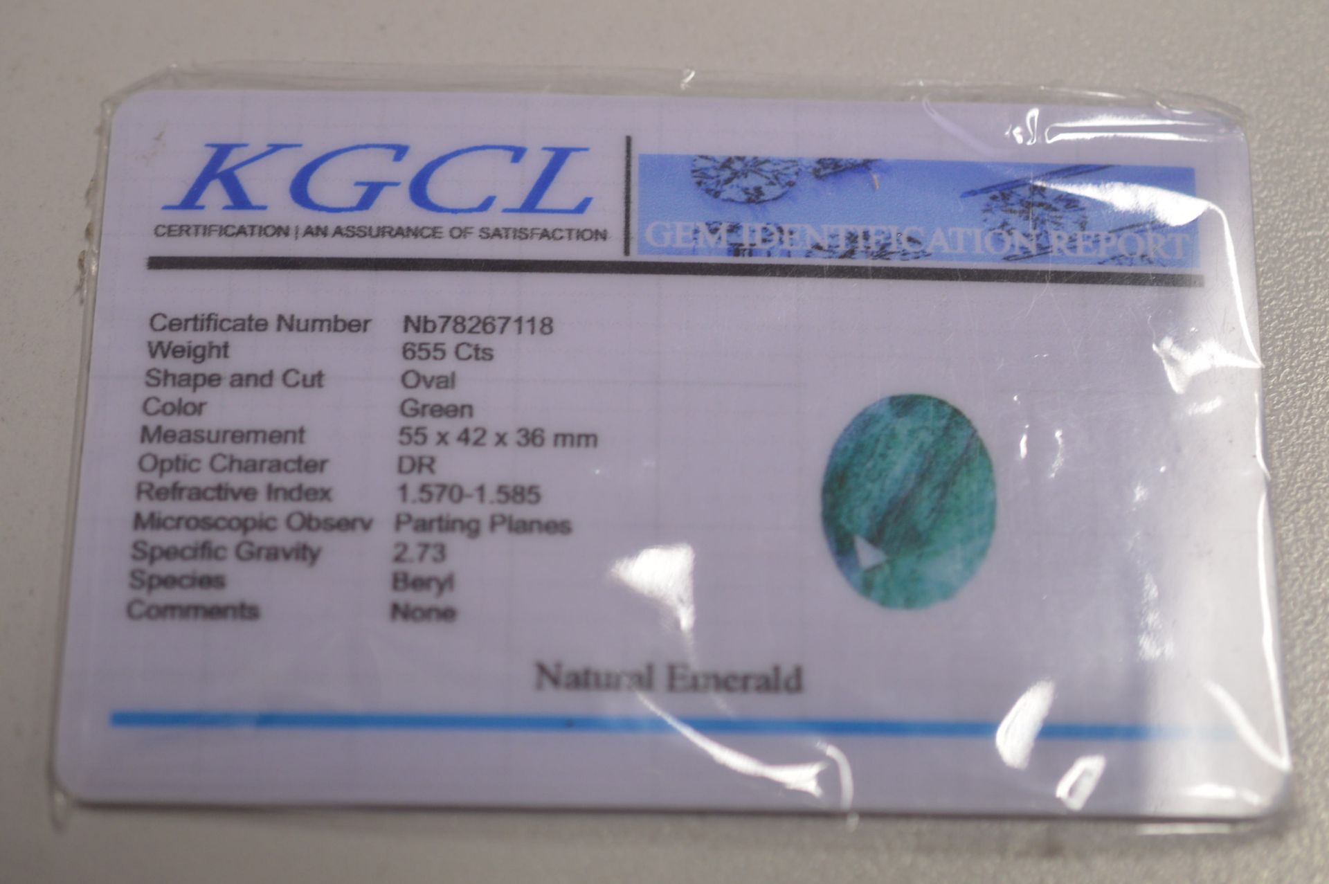 655 CARAT OVAL SHAPED GREEN NATURAL EMERALD - Image 4 of 4