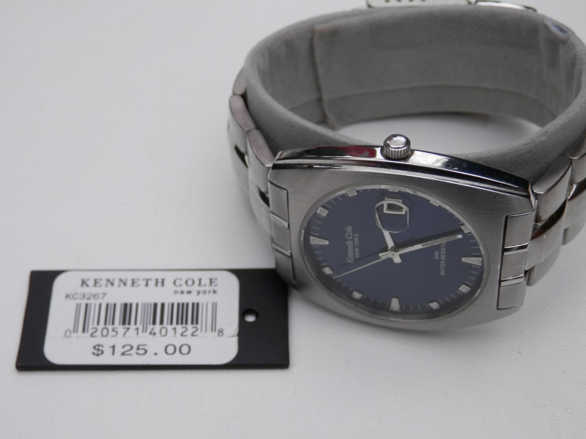 GENTS BOXED KENNETH COLE NEW YORK, FULL STAINLESS 50M WR QUARTZ DATE WATCH, FULLY WORKING. RRP $125 - Image 11 of 11
