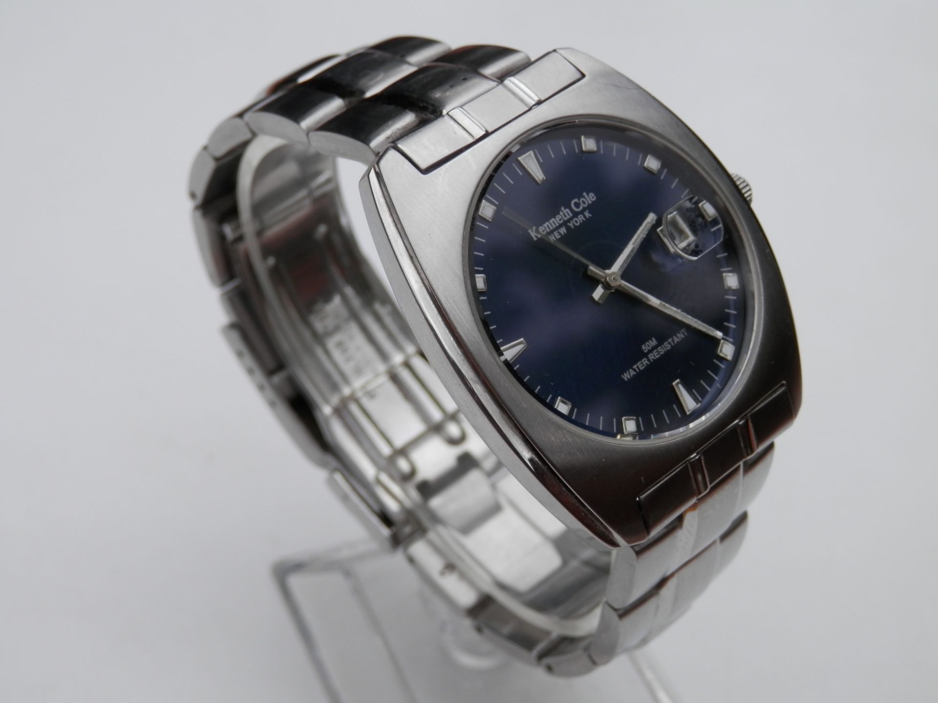 GENTS BOXED KENNETH COLE NEW YORK, FULL STAINLESS 50M WR QUARTZ DATE WATCH, FULLY WORKING. RRP $125 - Image 6 of 11