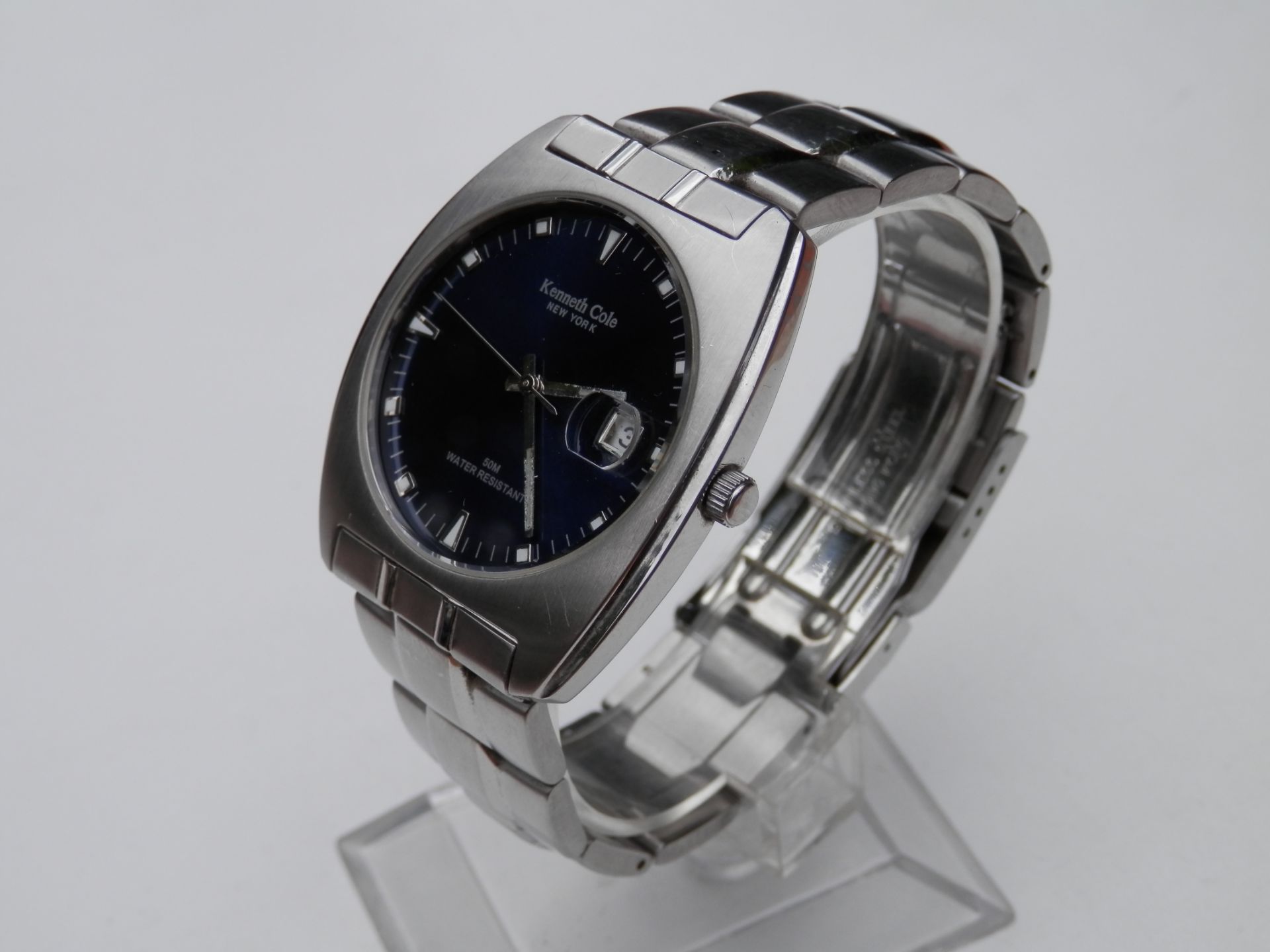 GENTS BOXED KENNETH COLE NEW YORK, FULL STAINLESS 50M WR QUARTZ DATE WATCH, FULLY WORKING. RRP $125 - Image 5 of 11