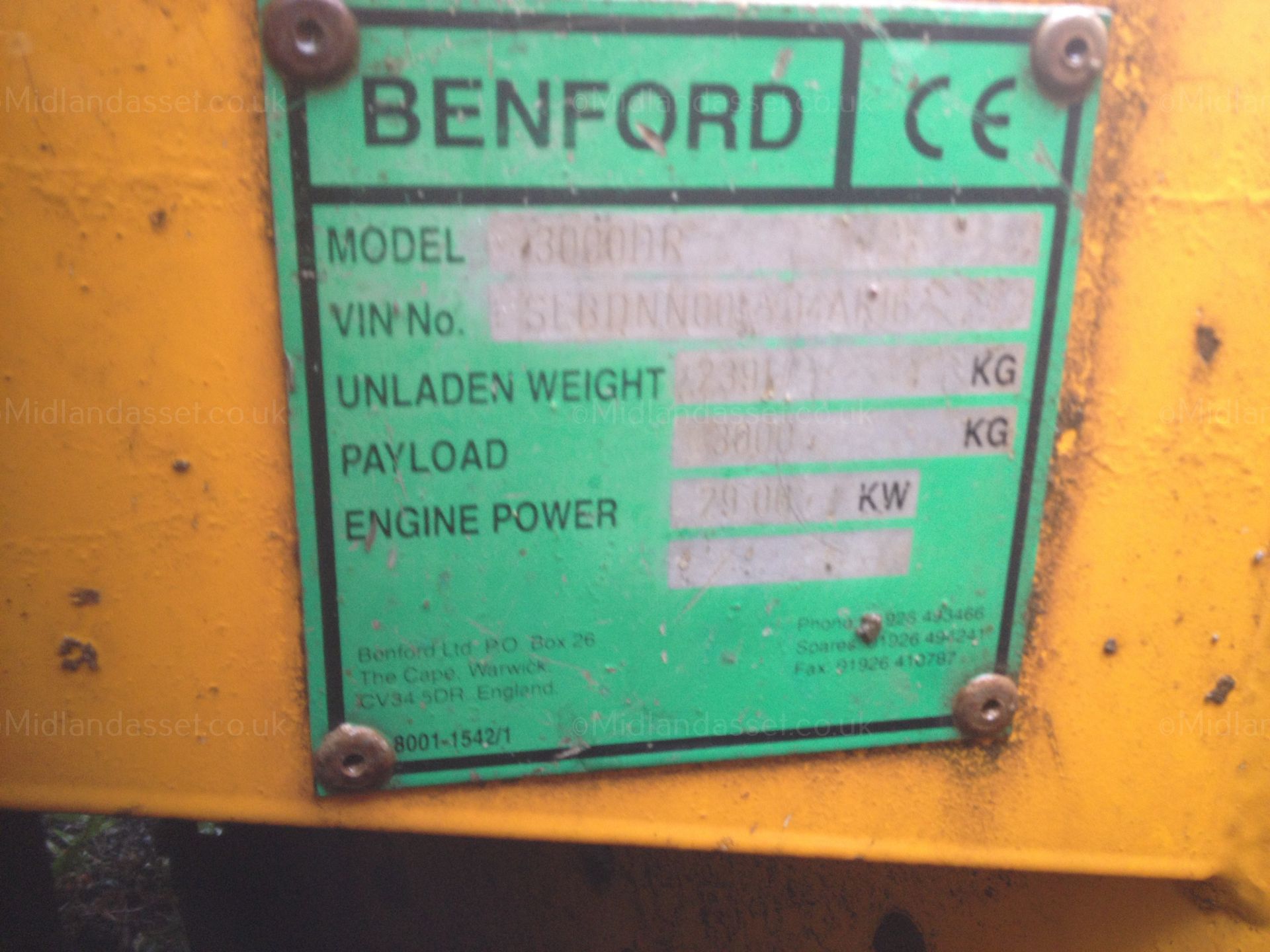 BENFORD PT3000 3 TONNE DUMPER - Image 5 of 5