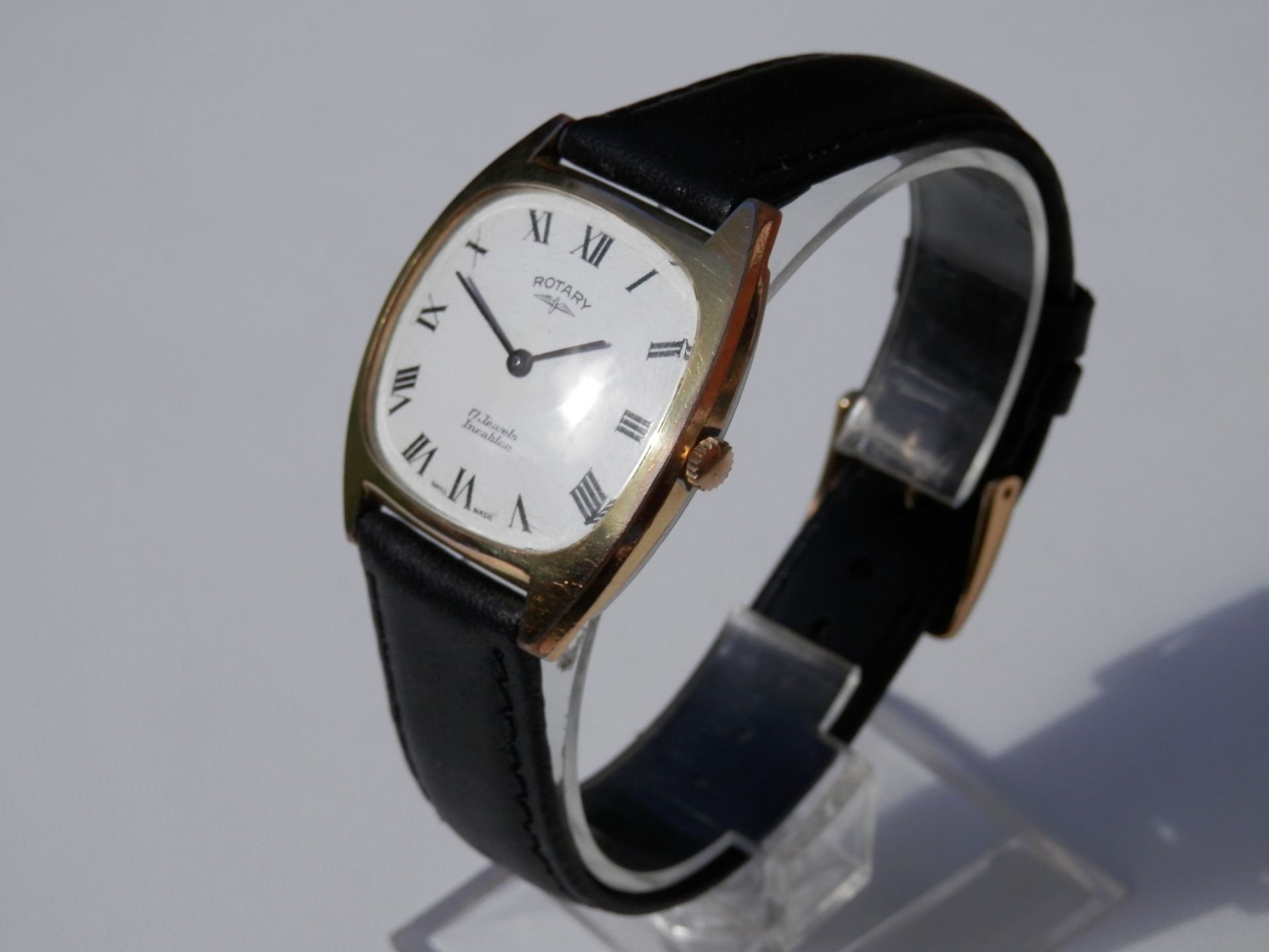 1960S VINTAGE GENTS ROTARY 17 JEWEL SWISS MADE INCABLOC HAND WIND WORKING WATCH, JUST SERVICED. - Image 10 of 11