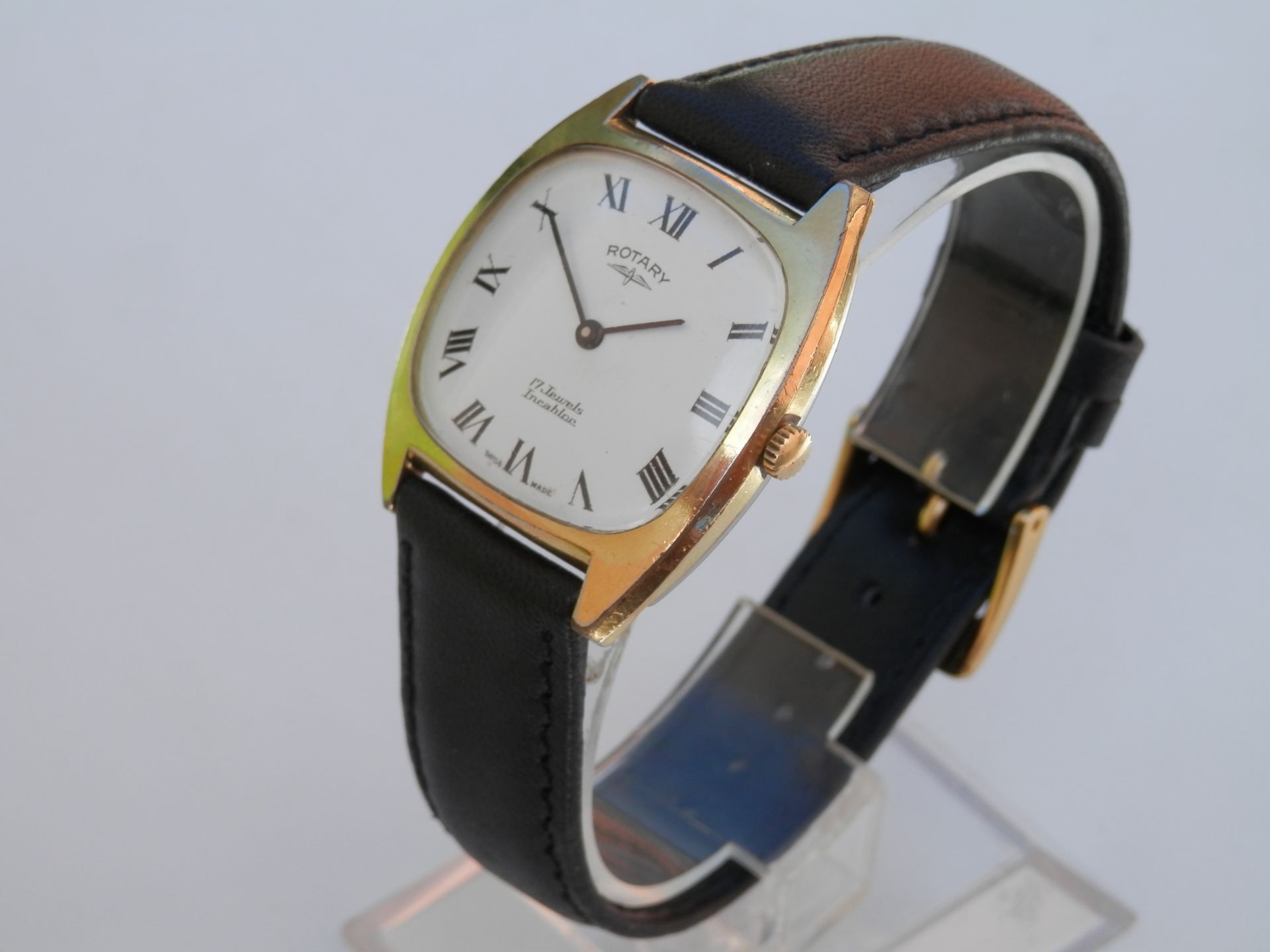 1960S VINTAGE GENTS ROTARY 17 JEWEL SWISS MADE INCABLOC HAND WIND WORKING WATCH, JUST SERVICED.