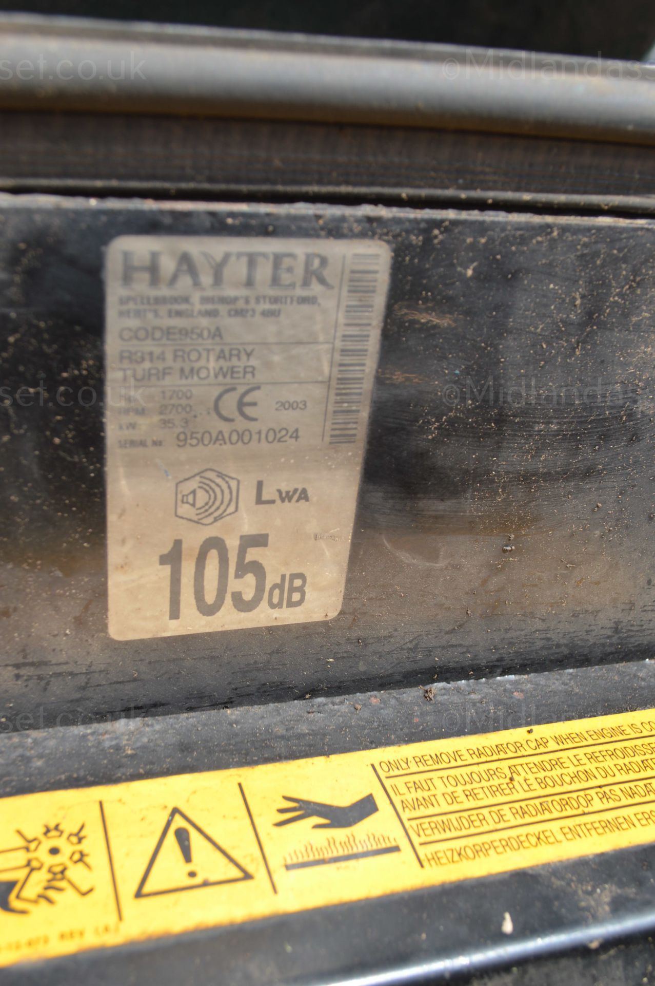 2003 HAYTER R314 ROTARY TURF MOWER *NO VAT* - Image 13 of 16