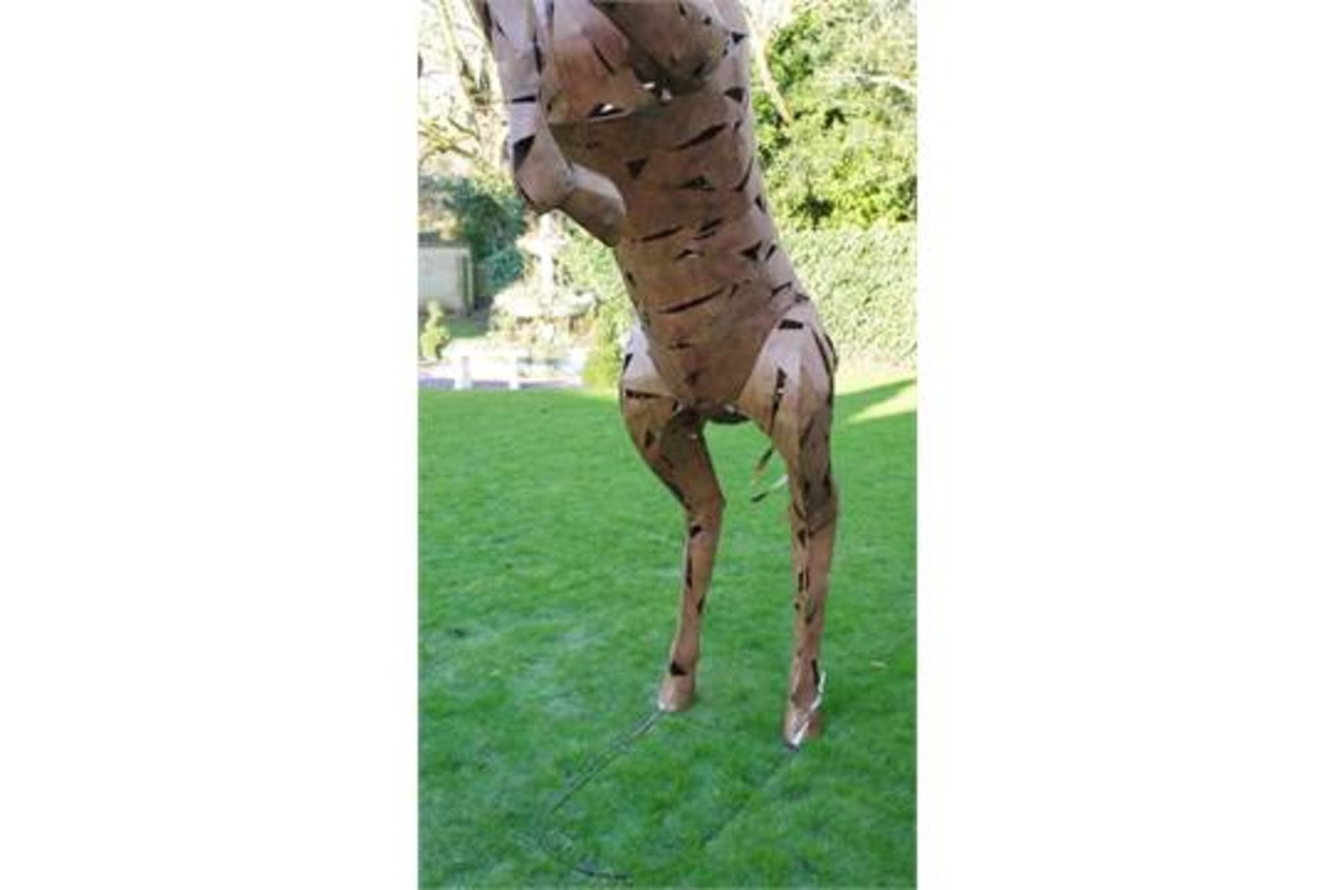 VERY RARE METAL REARING HORSE STATUE- LARGER THAN LIFE - 11 FEET HIGH ! - Image 5 of 6