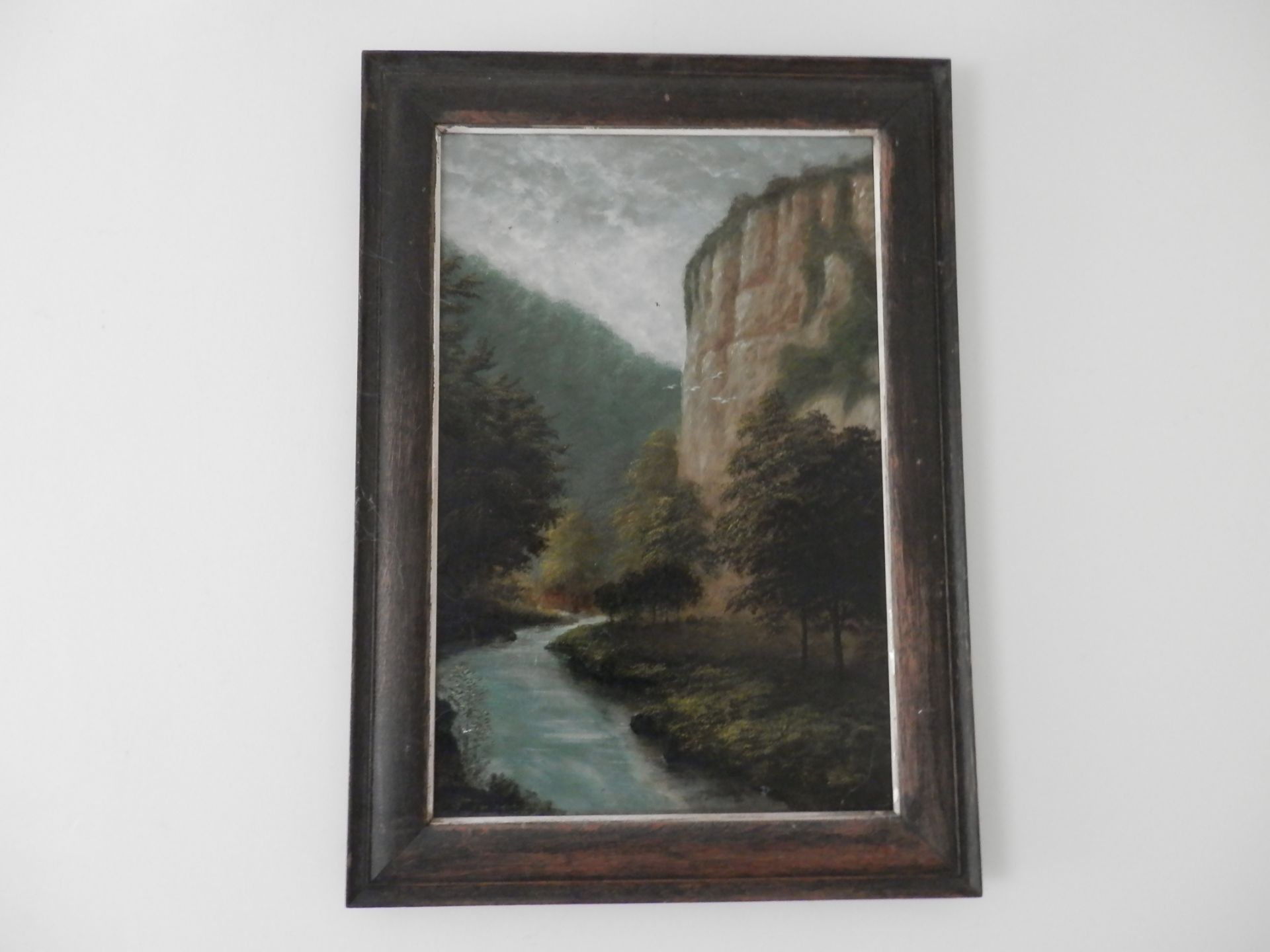 2 x GREAT ANTIQUE OIL PAINTINGS, DERBYSHIRE SCENE, ON CANVAS, DOUBLE FRAMED. - Image 3 of 8