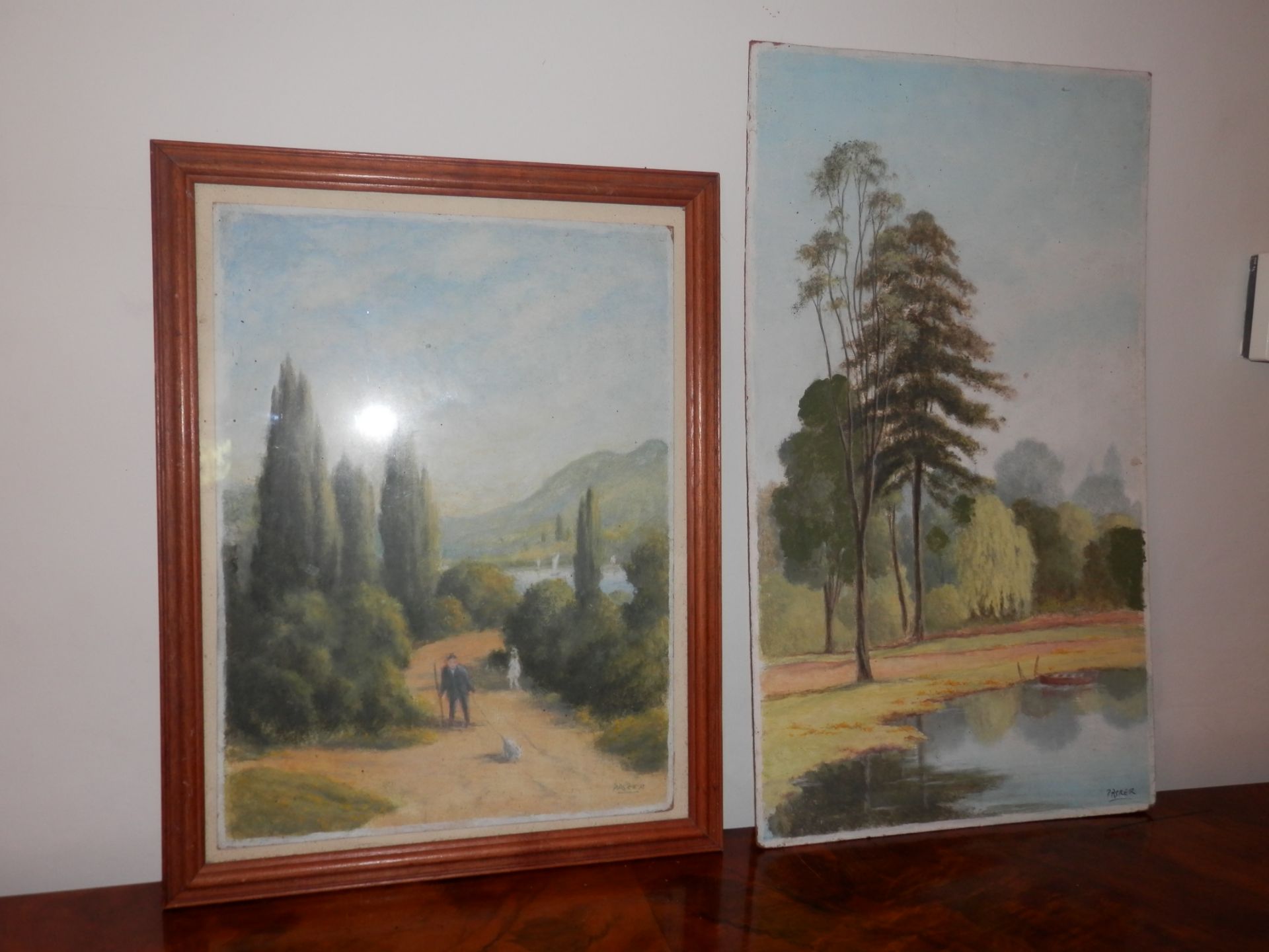 2 x LOVELY VINTAGE WATER COLOUR PAINTINGS BY "PASKER", ONE FRAMED. - Image 8 of 8