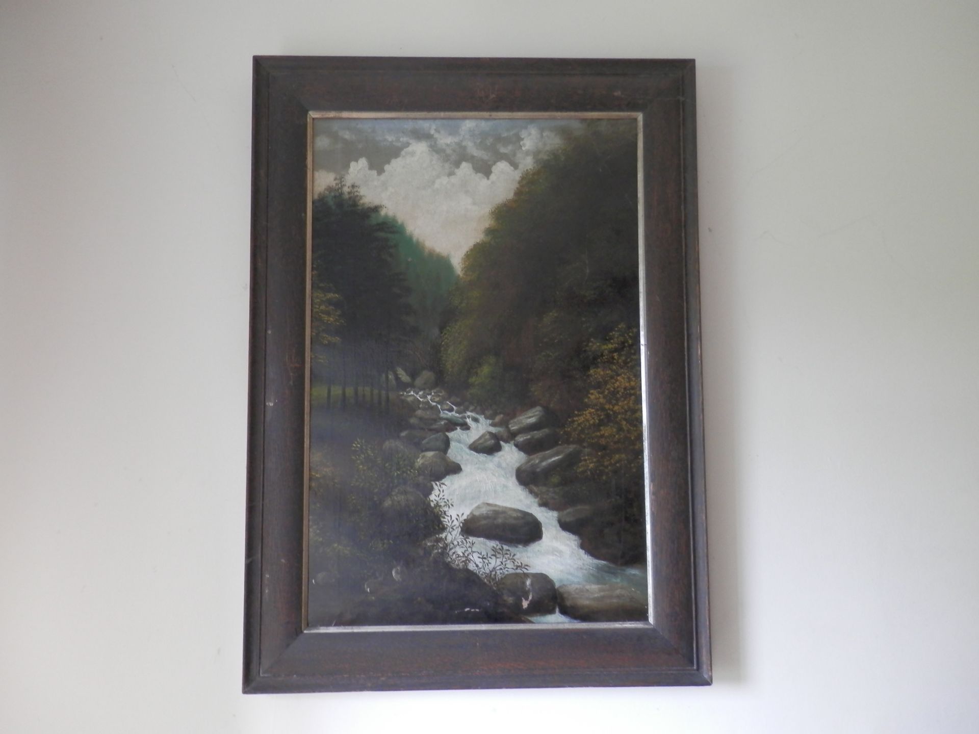 2 x GREAT ANTIQUE OIL PAINTINGS, DERBYSHIRE SCENE, ON CANVAS, DOUBLE FRAMED. - Image 2 of 8