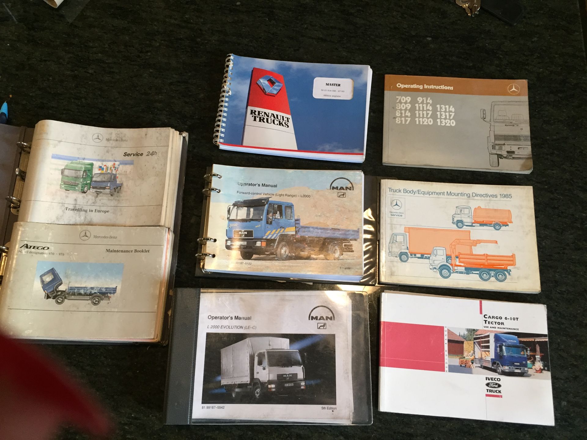 VARIOUS WORKSHOP OWNERS MANUALS RENAULT TRUCKS MERC ATEGO MANN CARGO