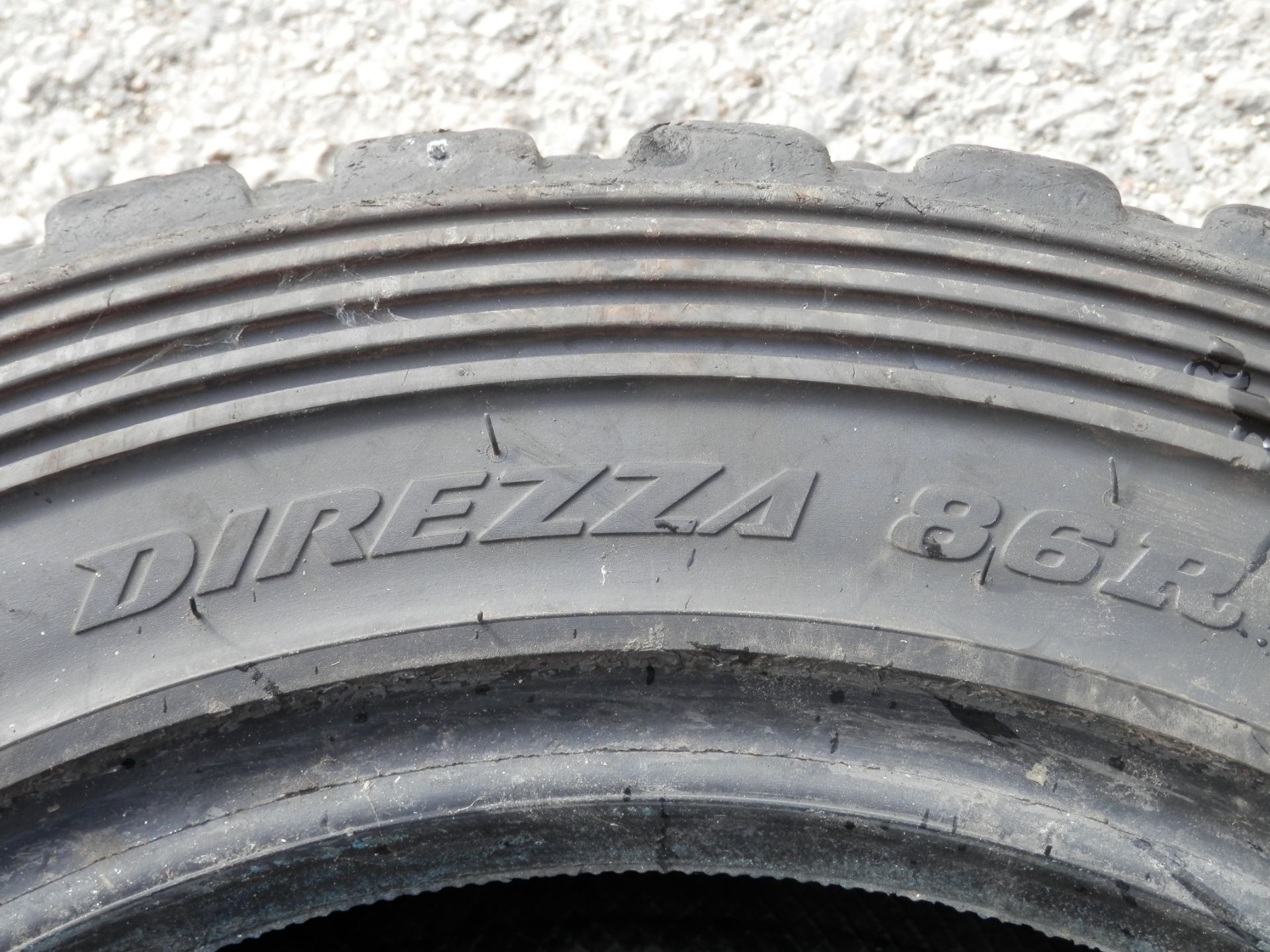 4 X DUNLOP DIREZZA RALLYE/OFF ROAD TYRES, 185/65/15 FROM A 2000 MITSUBISHI EVOLUTION. - Image 7 of 8