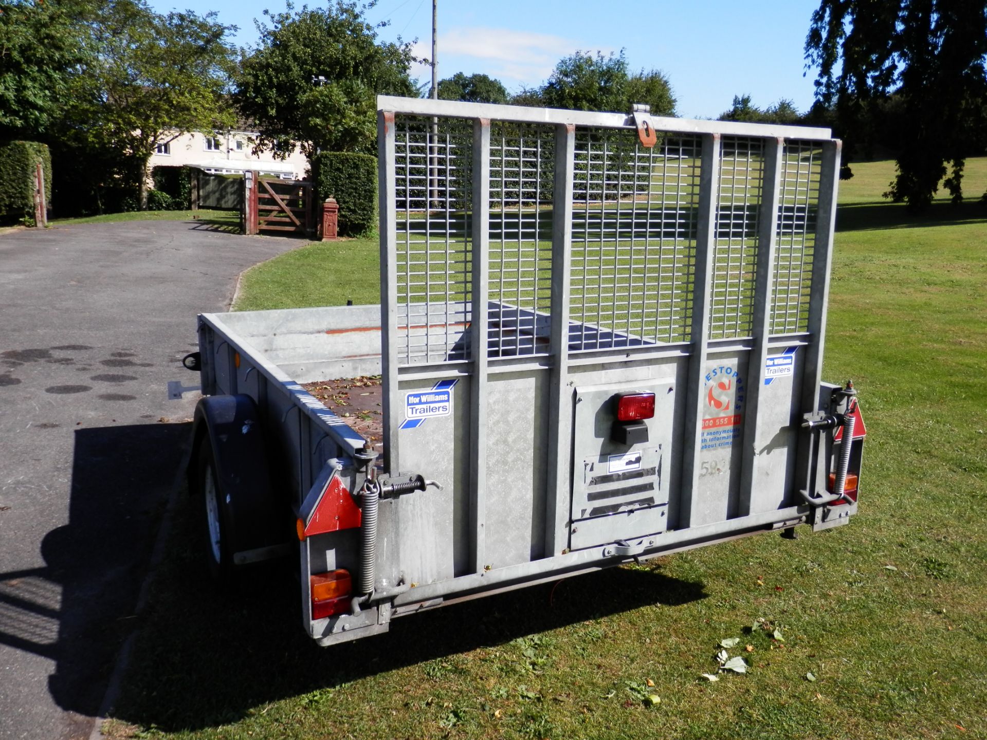 IFOR WILLIAMS 1400 KG PLANT TRAILER, VERY GOOD CONDITION, REAR DROP DOWN RAMP. - Image 2 of 9