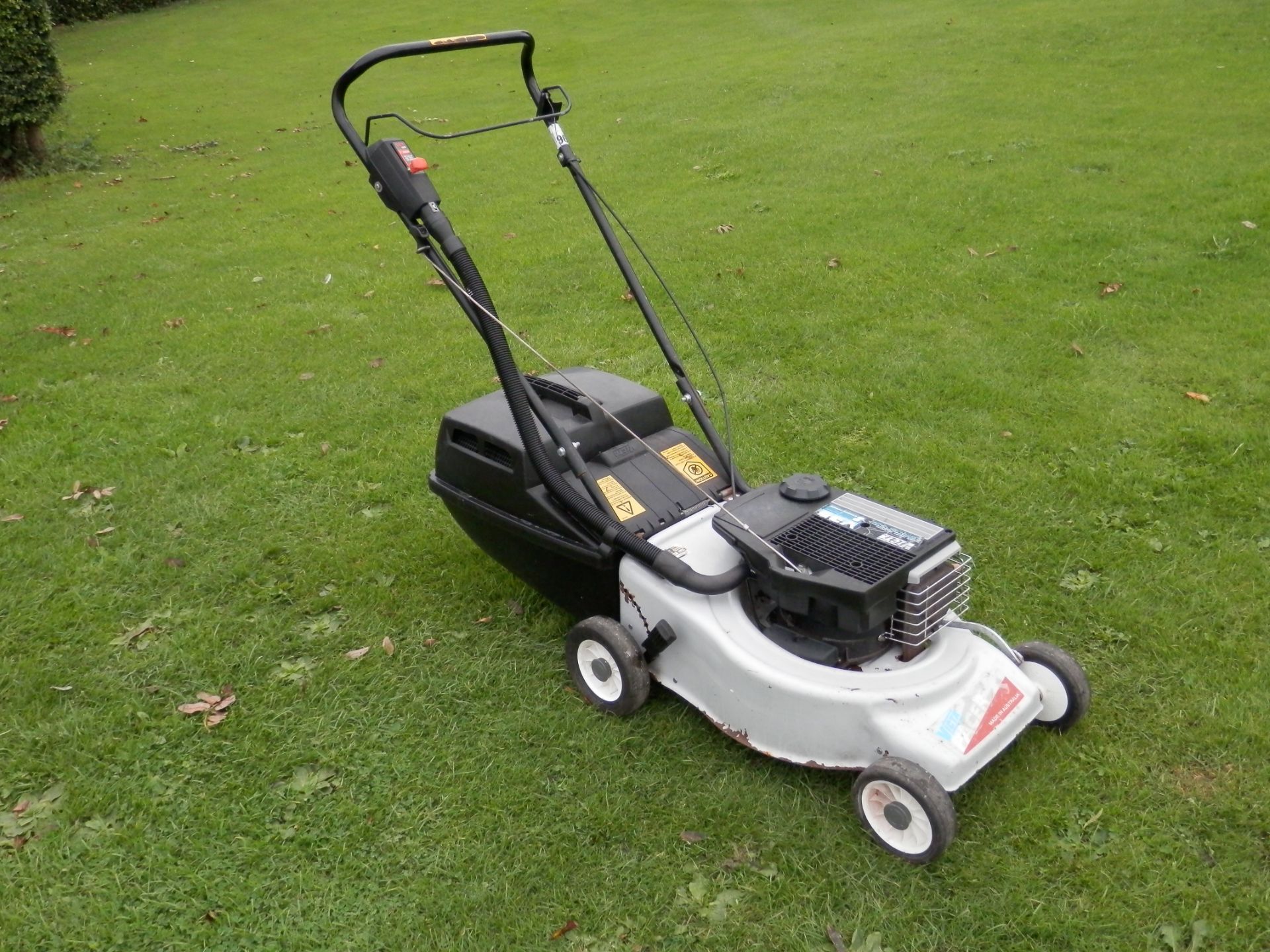 WORKING 1995 VICTA PACER E35, 2 STROKE PUSH ALONG LAWNMOWER, IDEAL FOR BANKS ETC - Image 2 of 8