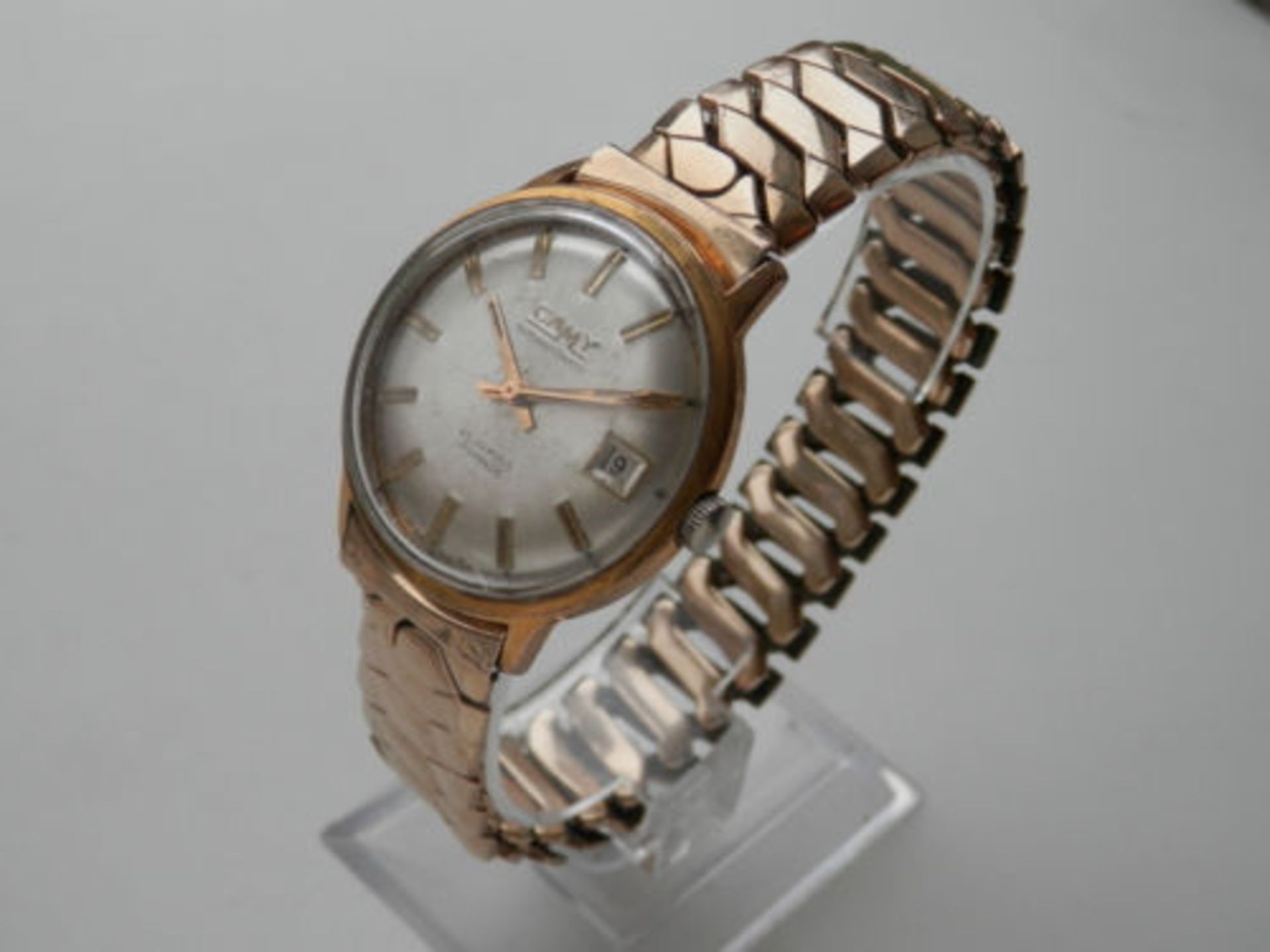 RARE WORKING CAMY GENUINE GOLD PLATED SUPER AUTOMATIC 25 JEWEL ETA SWISS MOVEMENT, DATE WATCH - Image 2 of 10