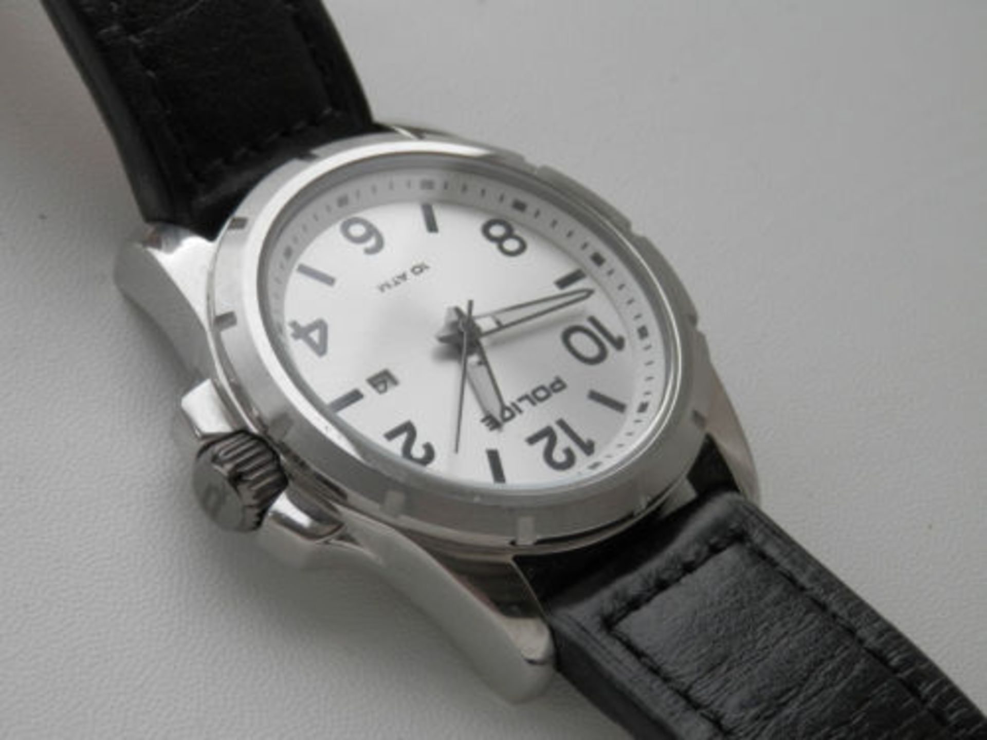 GORGEOUS LOOKING GENTS POLICE 48MM CHUNKY STAINLESS DATE WATCH, 100M WR RRP £110 - Image 8 of 10